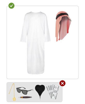DISFRAZ DE ARABE BLANCO PARA HOMBRE
