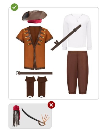 DISFRAZ DE PIRATA MARRON PARA HOMBRE
