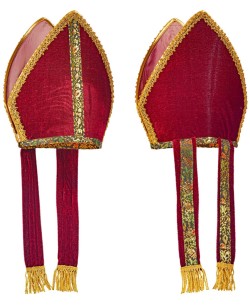 SOMBRERO ARZOBISPO DE TERCIOPELO GRANATE