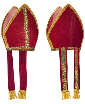 SOMBRERO ARZOBISPO DE TERCIOPELO GRANATE