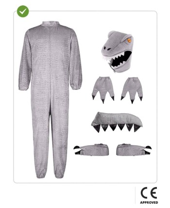 DISFRAZ DE DINOSAURIO T-REX GRIS PARA NIÑO