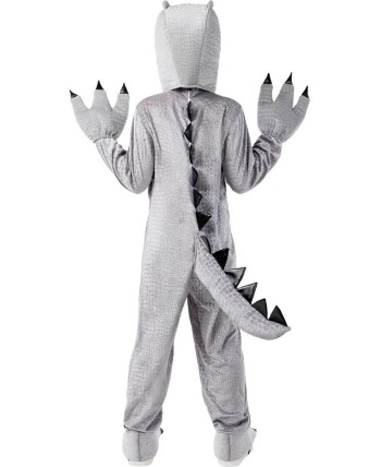 DISFRAZ DE DINOSAURIO T-REX GRIS PARA NIÑO