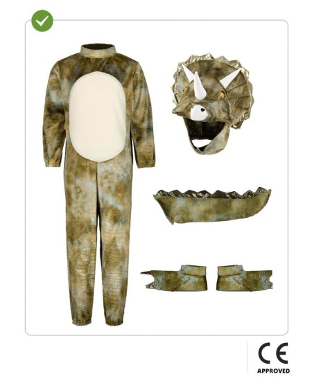 DISFRAZ DE DINOSAURIO TRICERATOPS INFANTIL