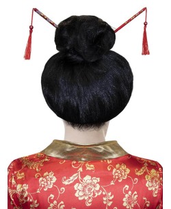 PELUCA GEISHA MUJER MOÑO CON PALOS 2