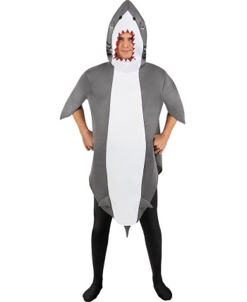 DISFRAZ DE TIBURON GRIS ADULTO