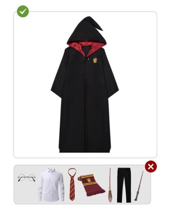 DISFRAZ DE HARRY POTTER GRIFFINDOR ROBE PARA HOMBRE