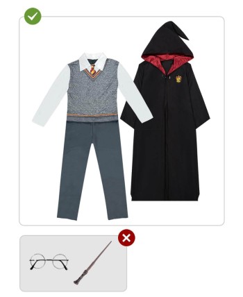 DISFRAZ DE HARRY POTTER CON UNIFORME PARA HOMBRE