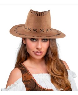 SOMBRERO VAQUERO ADULTO MARRON CLARITO