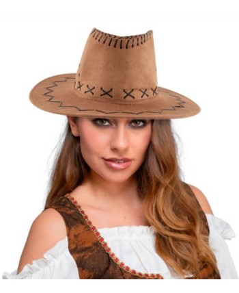 SOMBRERO VAQUERO ADULTO MARRON CLARITO
