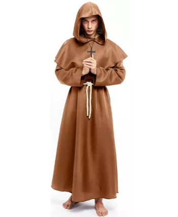 DISFRAZ DE MONJE MARRON PARA HOMBRE