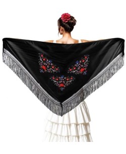 MANTON DE SEVILLANA BORDADO NEGRO