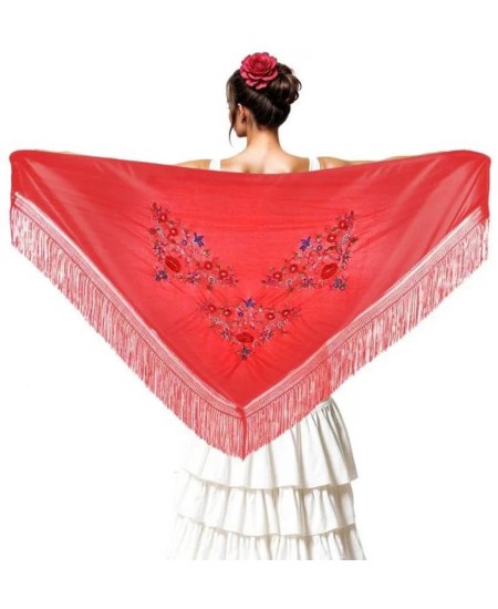 MANTON DE SEVILLANA BORDADO ROJO