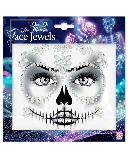 GEMMAS ADHESIVAS CALAVERA MEJICANA PLATA