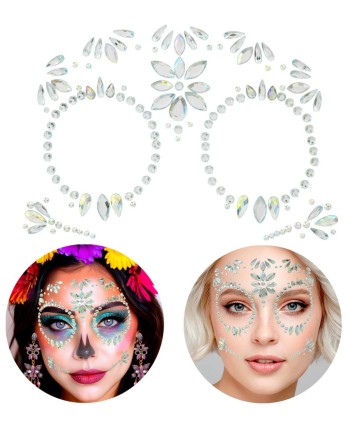 GEMMAS ADHESIVAS CALAVERA MEJICANA PLATA