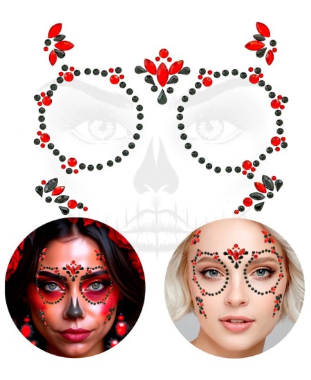 GEMMAS ADHESIVAS CALAVERA MEJICANA ROJO Y NEGRO