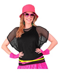 CAMISETA DE RED NEGRA MUJER MANGA CORTA 2