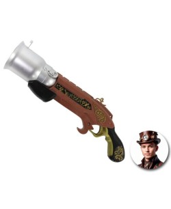 TRABUCO STEAMPUNK MARRON Y PLATEADO