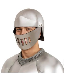 CASCO MEDIEVAL PLATA SIMILPIEL