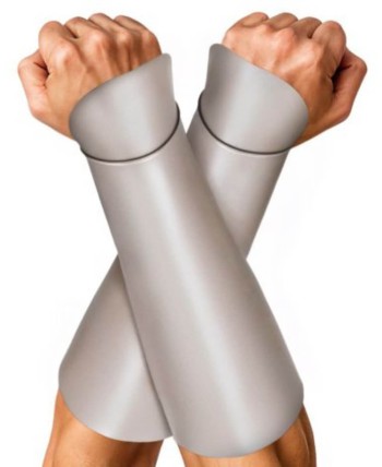 MUÑEQUERAS PLATEADAS MEDEIVAL SIMILPIEL