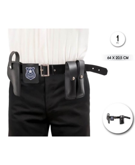 CINTURON DE POLICIA CARTUCHERA E IDENTIFICACION