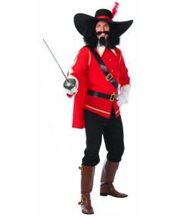 DISFRAZ DE MOSQUETERO CASACA ROJA PARA HOMBRE