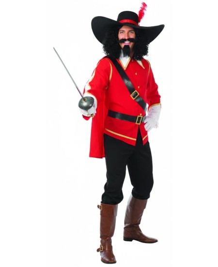 DISFRAZ DE MOSQUETERO CASACA ROJA PARA HOMBRE