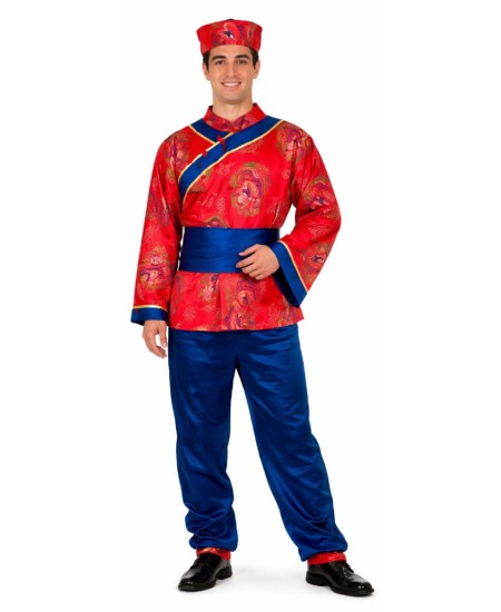 DISFRAZ DE CHINO ROJO Y AZUL PARA HOMBRE