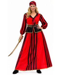 DISFRAZ DE PIRATESA RAYAS MUJER