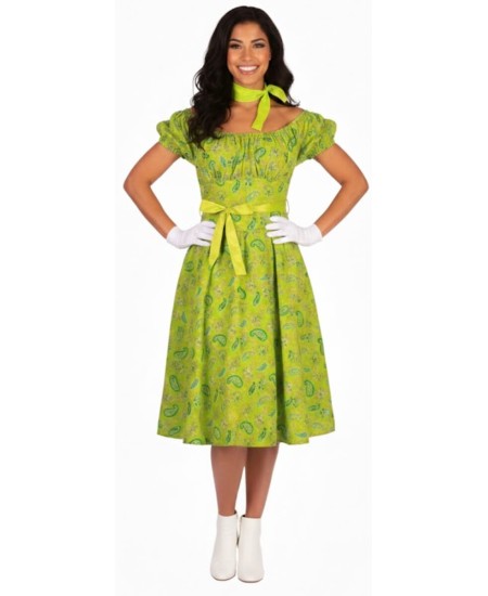 DISFRAZ DE AÑOS 60 VERDE PARA MUJER