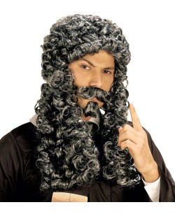 PELUCA JUEZ CANOSA CON BIGOTE Y PERILLA