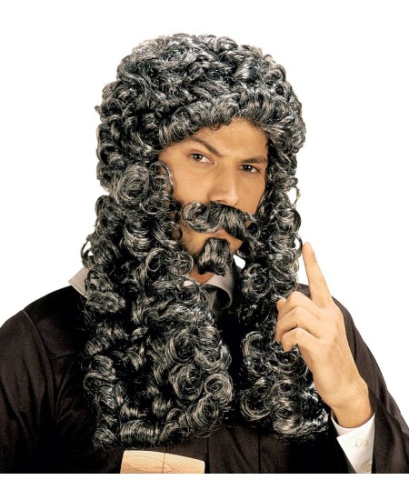 PELUCA JUEZ CANOSA CON BIGOTE Y PERILLA