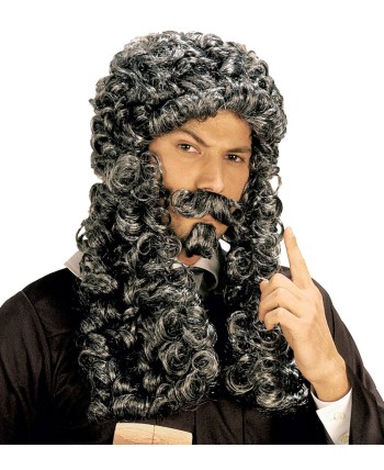 PELUCA JUEZ CANOSA CON BIGOTE Y PERILLA