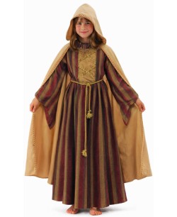DISFRAZ DE MEDIEVAL CON CAPA PARA NIÑA