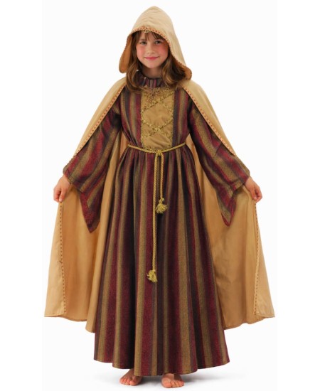 DISFRAZ DE NIÑA MEDIEVAL CON CAPA