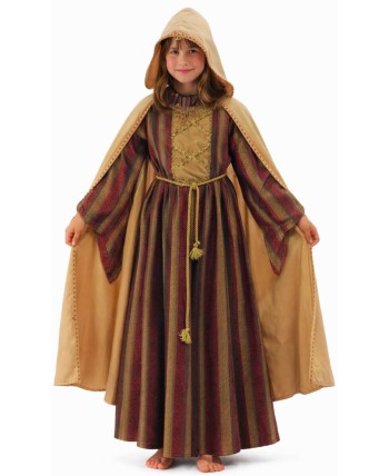 DISFRAZ DE MEDIEVAL CON CAPA PARA NIÑA