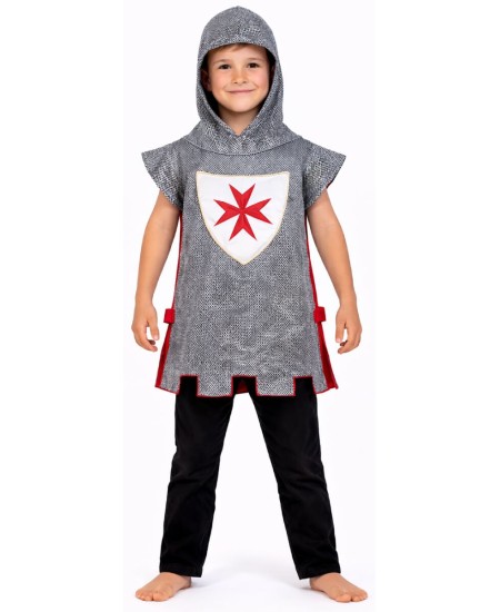 DISFRAZ DE CABALLERO MEDIEVAL ROJO LUJO PARA NIÑO
