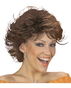 PELUCA CASTAÑA CORTE ERIZO EFECTO MOJADO