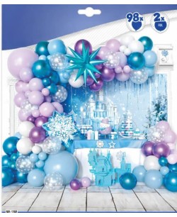 SET GLOBOS PRINCESA HELADA AZULES Y LILAS
