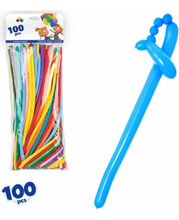 GLOBOS MODELAR 100 UNIDADES COLORES SURTIDOS