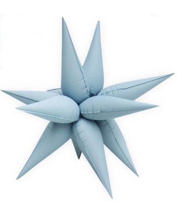 GLOBO FOIL ESTRELLA 3D AZUL CELESTE MATE 76CM