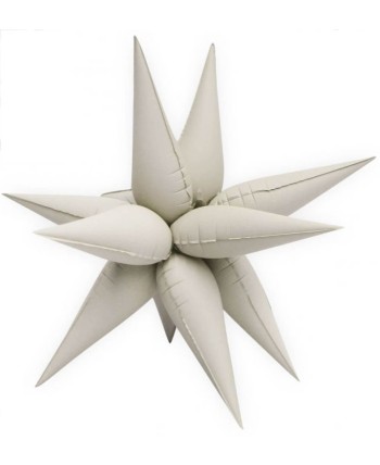 GLOBO FOIL ESTRELLA 3D BLANCA MATE 76CM
