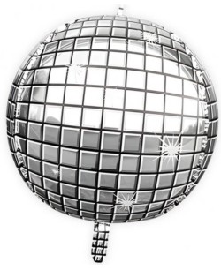 GLOBO DE HELIO BOLA DISCO PLATA AÑOS 80