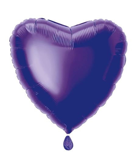 Globo Foil Corazón Morado Metalizado 45 cm | Globo Helio