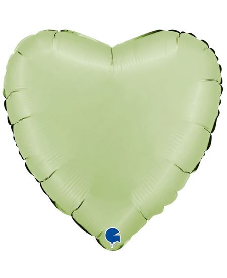 Globo Foil Corazón Verde Oliva Mate 45 cm | Globo Helio