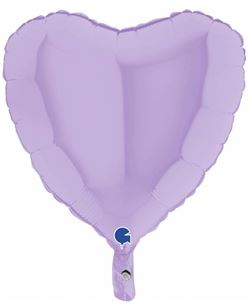Globo Foil Corazón Lila Mate Metalizado 45 cm | Globo Helio