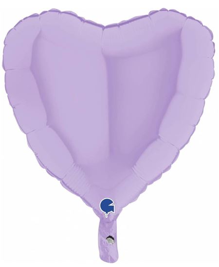 Globo Foil Corazón Lila Mate Metalizado 45 cm | Globo Helio