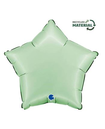 Globo Foil Estrella Verde Menta Satinado 42 x 40 cm