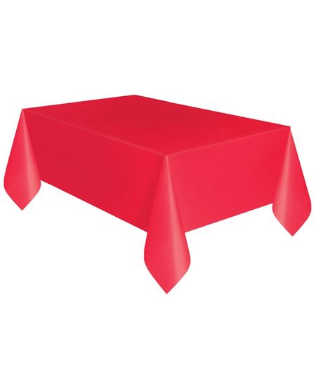 Mantel Plástico Rectangular Rojo 137x274 cm