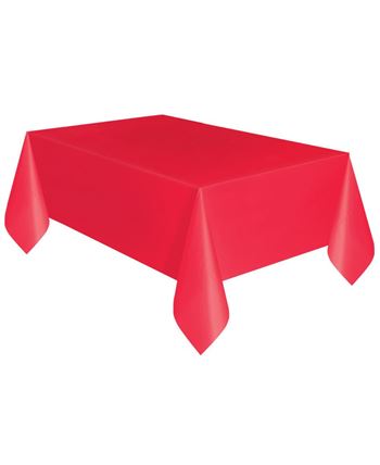 Mantel Plástico Rectangular Rojo 137x274 cm