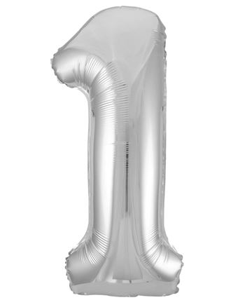 Globo Foil Número 1 Plata 86 cm | Globo Helio